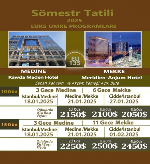 Sömestr Tatili Umre Programı 1