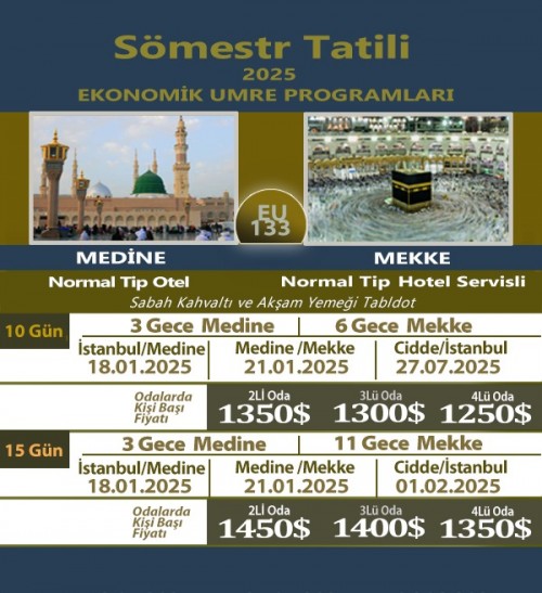 Sömestr Tatili Umre Programı 1